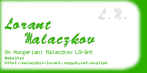lorant malaczkov business card