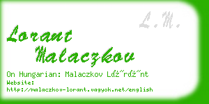 lorant malaczkov business card